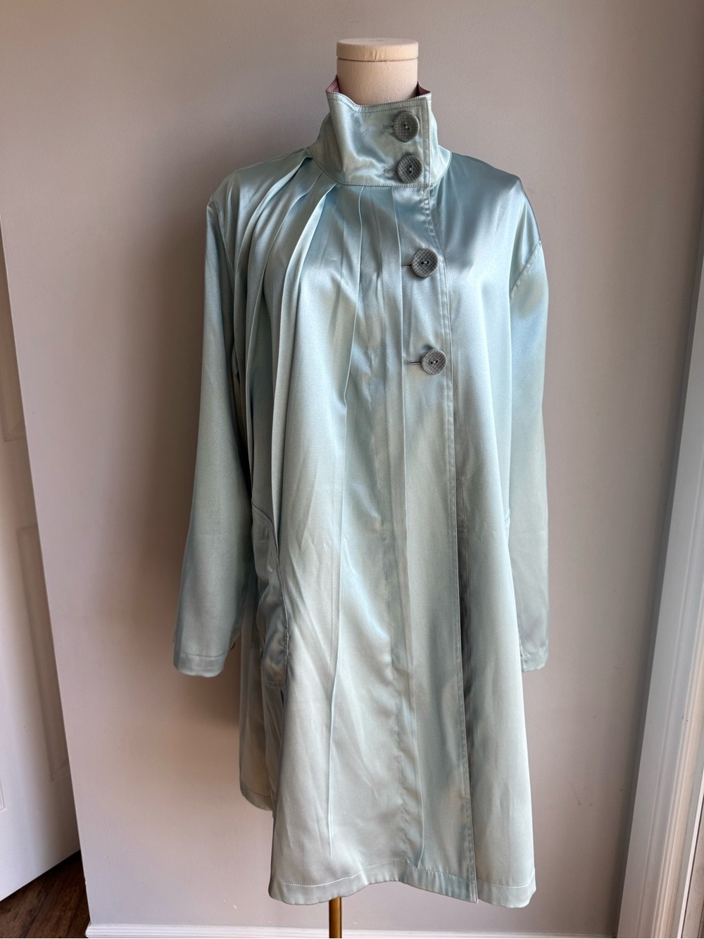 Lindi Reversible Swing Coat Sz L Dusty Rose / Icy Blue Artsy Jacket Relaxed Fit - Picture 9 of 16
